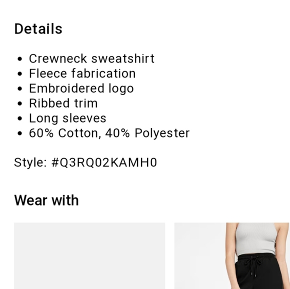 Guess Ashlynn Crewneck Sweatshirt Black NWT - Picture 5 of 5